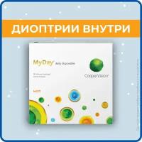 Контактные линзы CooperVision MyDay daily disposable 90 шт., R 8.4, D -3.75, прозрачный, 1 уп