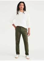 Брюки чинос DOCKERS Dockers Normal Waist Slim Leg Slim Fit Green Trousers, размер 38-32, зеленый, хаки