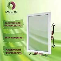 Окно глухое, 700 x 350 профиль Melke 60, 2-х камерный стеклопакет, 3 стекла