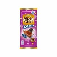 Шоколад ALPEN GOLD (альпен голд) "Черничная поляна" молочный начинка черника, печенье Oreo 85 г