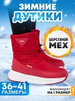 Дутики женские Winter красный 38