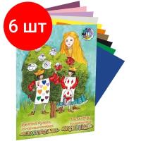 Комплект 6 штук, Бумага цветная для оригами Страна чудес Карты А-4 10 цв.10 л/40, ПО-0625