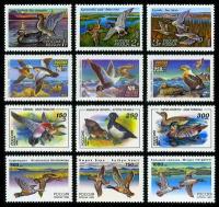 Почтовые марки России 1992-1995 г.г. Фауна. Утки. Полный набор. MNH(**)