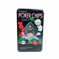 Покерный набор 100 фишек в металлической коробке