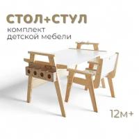 Комплект детской мебели: стол и стул от 1 года до 6 лет