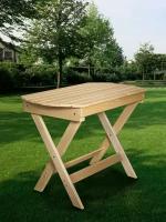 Стол садовый складной овальный 100х600х76 массив липы / обеденный стол / деревянный / для дачи / для бани