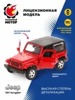 Машинка для мальчиков металлическая Jeep Wrangler красная