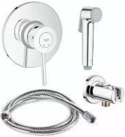 Смеситель для биде Grohe BauClassic 124434 однорычажный встраиваемый лейка в комплекте хром