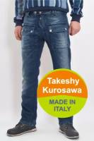 Джинсы классические Takeshy Kurosawa Made In Italy, размер 32/32, синий