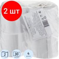 Комплект 2 упаковок, Бумага туалетная втулка 2сл 30м отбел макул белая 4рул/уп