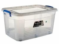 Контейнер для хранения elfplast "Storage Box" на колесах (прозрачный, 50 л), 64х41,5х31,5 см 376