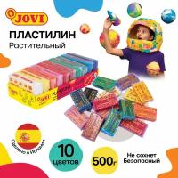 Пластилин на растит.осн.JOVI 10 цв.500 г, картон, 70/10S