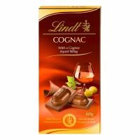 Шоколад молочный Lindt Cognac с жидким наполнителем коньяк 100 гр (Финляндия)