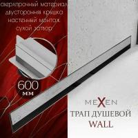 Душевой трап линейный (лоток) MEXEN Flat Wall, 600 мм, в стену, цвет хром, неповоротный сифон, нержавеющая сталь, гидрозатвор, Польша