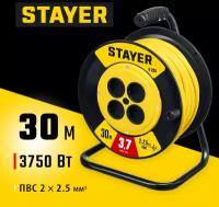 Силовой удлинитель на катушке STAYER ПВС 2х2.5 30м 3750Вт, S 225 (55070-30)