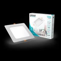 Светильник потолочный встраиваемый Downlight квадр 13W 4000K 220V IP20 145*26 белый Gauss