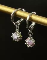 Серьги с подвесками XUPING JEWELRY, циркон, серебряный