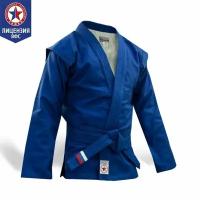 Куртка для самбо Крепыш Я с поясом, сертификат ВФС, размер 146-152/38, синий