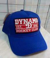 Для хоккея Динамо кепка летняя хоккейного клуба DINAMO ( Москва ) бейсболка в сеточку, с регулировкой размера синяя