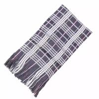 Классический трикотажный шарф с шерстью, цвет фиолетовый в полоску, 180х28 см
