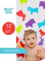 Антискользящие мини-коврики детские для ванной ANIMALS от ROXY-KIDS, 10 шт, цвета в ассортименте