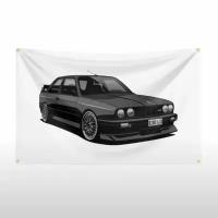 Флаг плакат баннер JDM BMW E30 БМВ Е30 3 series серия