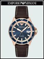 Наручные часы EMPORIO ARMANI Diver AR11556, коричневый, синий