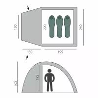 Палатка BTrace Dome 3 зеленый