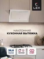 Наклонная кухонная вытяжка LEX MIO 600 WHITE, 60 см, отделка: окрашенная сталь, стекло, кнопочное управление, LED лампы, белый