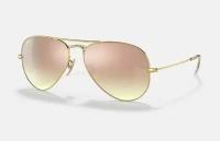 Солнцезащитные очки унисекс, авиаторы RAY-BAN с чехлом, линзы розовые, RB3025-001/7O/58-14