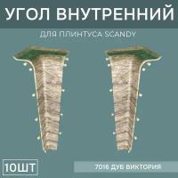 Внутренний угол 72мм для напольного плинтуса Scandy 5 блистеров по 2 шт, цвет: Дуб Виктория