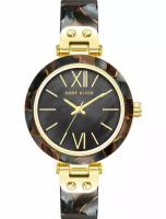Наручные часы ANNE KLEIN Plastic 9652GMGY, черный, желтый