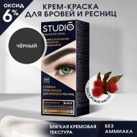 Studio Стойкая краска для бровей и ресниц Чёрная (Black), 50/30 мл