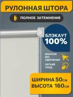 Рулонная штора Блэкаут Плайн Античный бежевый 050x160 Мини