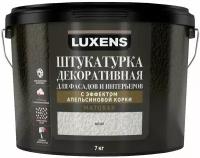 Лаксен Апельсиновая Корка декоративная штукатурка (7кг) / LUXENS Апельсиновая Корка декоративная штукатурка для фасадов и интерьеров белая (7кг)