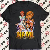 Футболка Ван Пис, One Piece, Nami, Нами, черная, размер 12 лет, черный