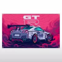 Флаг плакат баннер JDM Nissan Skyline GTR R35 Godzilla Годзилла