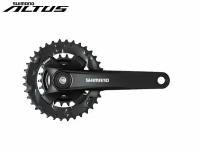 Комплект шатунов (система) SHIMANO ALTUS FC-MT101-2, 9 скоростей, 36/22 зубьев, шатун 175 мм, SQR 9/16" (черный)