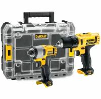 Набор DEWALT: аккумуляторная дрель-шуруповерт DCD706, 12 В, и аккумуляторный ударный гайковерт DCF801, 12 В, без АКБ и ЗУ, в кейсе TSTAK, DCK211