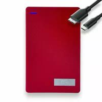 Внешний жесткий диск 500 GB 3Q Portable Type-C, Портативный накопитель HDD, красный