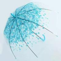 Зонт женский / Зонт купол / прозрачный с принтом