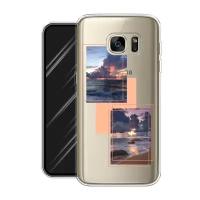 Силиконовый чехол на Samsung Galaxy S7 edge / Самсунг Галакси S7 edge "Sky collage", прозрачный