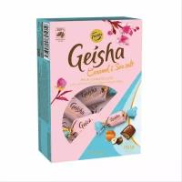 Конфеты "Geisha" из молочного шоколада, с нежной ореховой начинкой и соленой карамелью,150 гр., Fazer