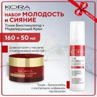 Набор KORA для антивозрастного ухода за кожей лица - крем и тоник 50мл и 150мл