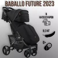 Коляска прогулочная детская Babalo / Baballo 2023 future, цвет черный на черной раме / легкая для путешествий всесезонная с большими колесами