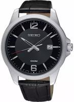 Часы японские наручные мужские кварцевые на ремне Seiko SUR251P1*6N42