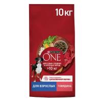 Purina One корм для взрослых собак средних и крупных пород Говядина и рис, 10 кг