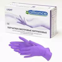 Перчатки Alliance одноразовые нитриловые фиолетовые размер M, 50 пар
