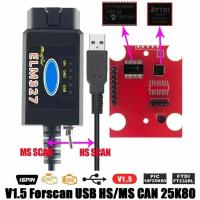 ELM327 USB Ford Mazda с переключателем HS + MS ( Чип FTDI + PIC18F25K80 V1.5 )