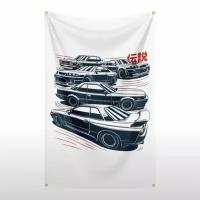 Флаг плакат баннер JDM Nissan Skyline GTR